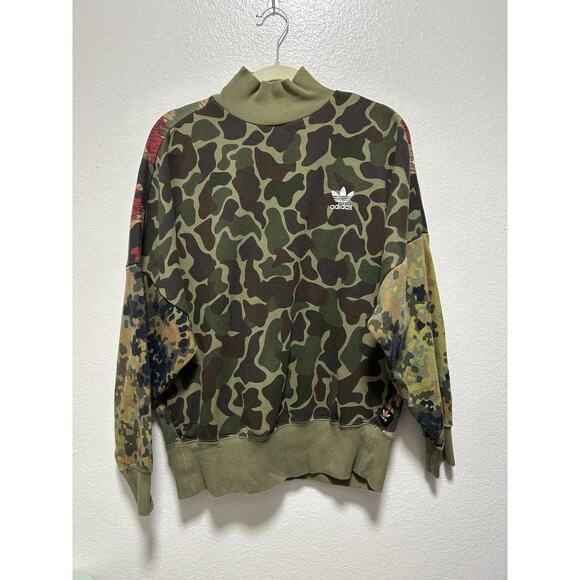 RARE PHARRELL WILLIAMS ADIDAS HU Hiking Print Camo Sweatshirt Unisex Size Small - Picture 1 of 9